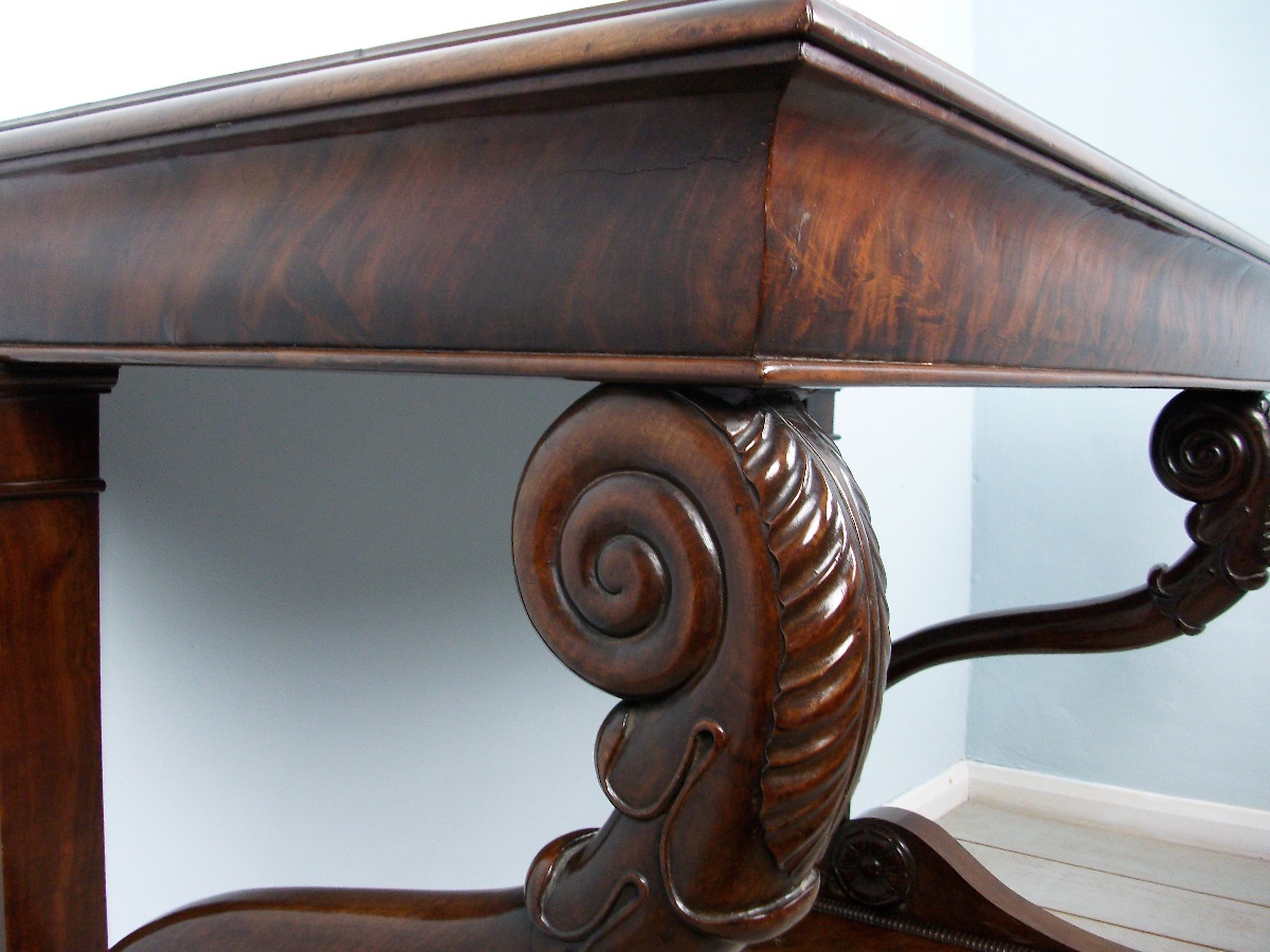 Antique Italian Mahogany Console Table